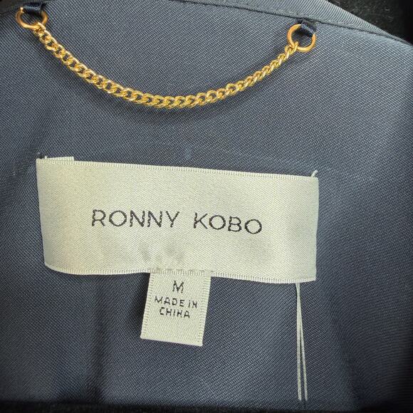 NWT Anthropologie Ronny Kobo Andes Charcoal Navy Utility Mini Wrap Dress Medium - Picture 15 of 16